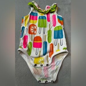 Colorful Okie Dokie brand Popsicle Print Baby Girl Onesie- sleeveless- 6m
